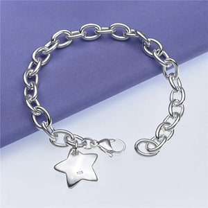 Silver Plated Star Pendant Bracelet for Women