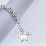 Silver Plated Star Pendant Bracelet for Women
