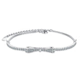 Zircon Bowknot Charm Bracelet for Women Girl Party Gift