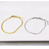 Stainless Steel 16.5+4cm Snake Bracelet Chain 3mm Wide DIY Pendant Jewelry