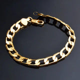 8MM 925 Stamp Silver Bracelet Women Men Jewelry