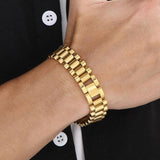 Stainless Steel Strap Bracelet Plated Wristband Bangle Hip-hop Silver Wrap
