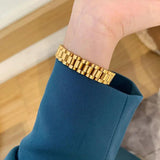 Stainless Steel Strap Bracelet Plated Wristband Bangle Hip-hop Silver Wrap