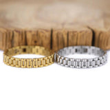 Stainless Steel Strap Bracelet Plated Wristband Bangle Hip-hop Silver Wrap