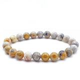 Yellow Cloisonne Natural Stone Round Beads Bracelet for Men 6mm 8mm 10mm