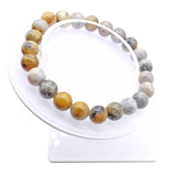 Yellow Cloisonne Natural Stone Round Beads Bracelet for Men 6mm 8mm 10mm