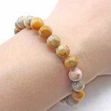 Yellow Cloisonne Natural Stone Round Beads Bracelet for Men 6mm 8mm 10mm
