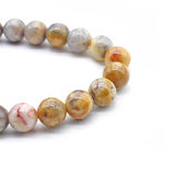 Yellow Cloisonne Natural Stone Round Beads Bracelet for Men 6mm 8mm 10mm
