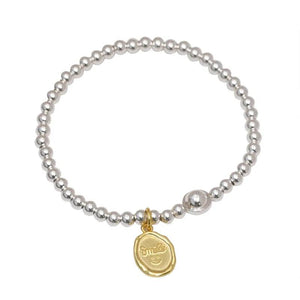 Silver Irregular Geometric Smile Pendant Bracelets Couples