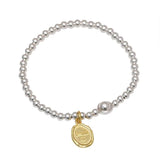Silver Irregular Geometric Smile Pendant Bracelets Couples