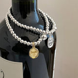 Silver Irregular Geometric Smile Pendant Bracelets Couples