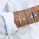 Boho Shell Turtle Bracelet Set Retro Geometric Statement Glamour Jewelry