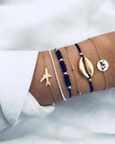Boho Shell Turtle Bracelet Set Retro Geometric Statement Glamour Jewelry