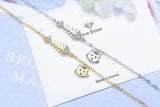 Silver Plated Star Dolphin Fish Cat Bead Bracelet Bangle Women Cuff