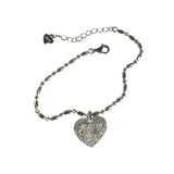 Silver Love Heart Bead Chain Bracelet Women Hot Gift Wedding Jewelry