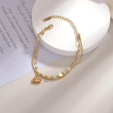Sifisrri Stainless Steel Moon Star Heart Bracelet Dripping Oil Unisex Jewelry