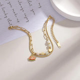 Sifisrri Stainless Steel Moon Star Heart Bracelet Dripping Oil Unisex Jewelry