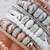 Boho Ceramic Bead Charm Leather Bracelet Women