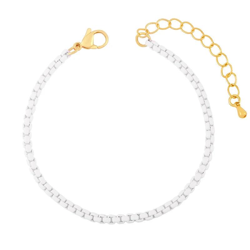 Y2K Colorful Plated Wristband Bracelet Boho Matte Dripping Oil Cuff Bangle