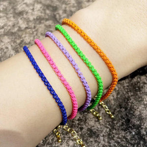 Y2K Colorful Plated Wristband Bracelet Boho Matte Dripping Oil Cuff Bangle