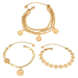 Punk Double Layers Bracelet Stainless Steel Women Chain Bracelet