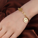 Punk Double Layers Bracelet Stainless Steel Women Chain Bracelet