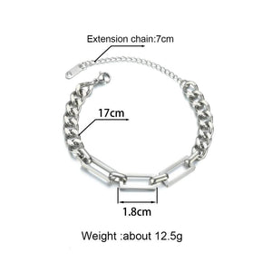 Stainless Steel Women's Bracelet Stitching Chain Charming Party Jewelry