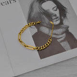 Stainless Steel Women's Bracelet Stitching Chain Charming Party Jewelry