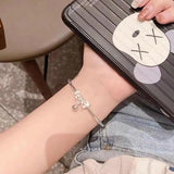 Silver Plated Tassel Bowknot Bells Charm Bracelet &Bangle For Women