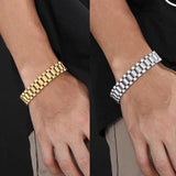 Stainless Steel Plated Detachable Wristbands Bracelets Bangles Hip-hop Silver