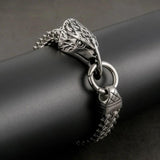 Men's Punk Stainless Steel Flying Eagle Head Chain Bracelet