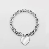 Heart Shaped Titanium Steel Bracelet - All-match Stainless Steel Jewelry