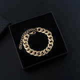 Metal Cuban Snake Lock Chain Bracelets Bangles for Women Punk