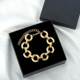 Metal Cuban Snake Lock Chain Bracelets Bangles for Women Punk