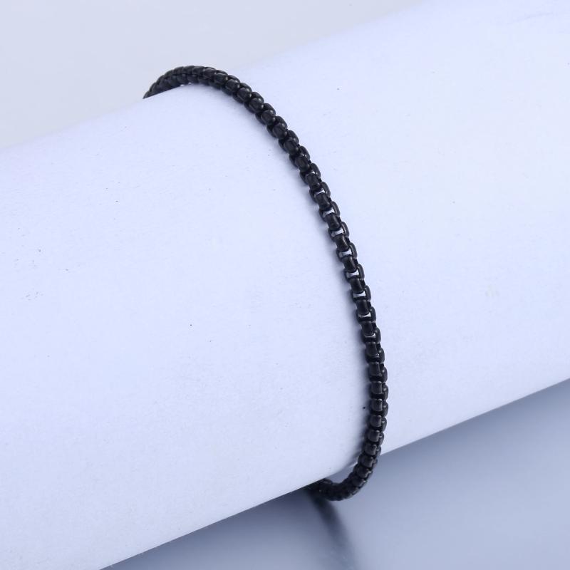 Thin Stainless Steel Box Link Chain Bracelet for Men Women KB526