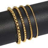 Thin Stainless Steel Box Link Chain Bracelet for Men Women KB526