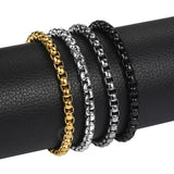 Thin Stainless Steel Box Link Chain Bracelet for Men Women KB526