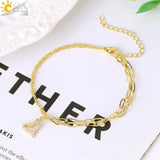 CSJA Stainless Steel Bracelets Double-layer Bracelet with Love Heart Pendant