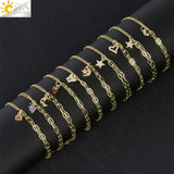 CSJA Stainless Steel Bracelets Double-layer Bracelet with Love Heart Pendant