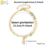 CSJA Stainless Steel Bracelets Double-layer Bracelet with Love Heart Pendant