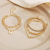 Evil Eye Butterfly Chain Bracelet Vintage Jewelry
