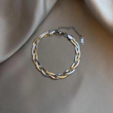 316L Stainless Steel Snake Chain Three Layers Cross Weave Bracelet