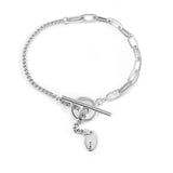 Silver Stitching OT Buckle Bracelet INS Personality Woman Bracelet
