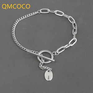 Silver Stitching OT Buckle Bracelet INS Personality Woman Bracelet
