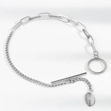 Silver Stitching OT Buckle Bracelet INS Personality Woman Bracelet