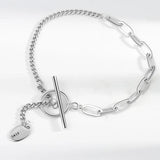 Silver Stitching OT Buckle Bracelet INS Personality Woman Bracelet