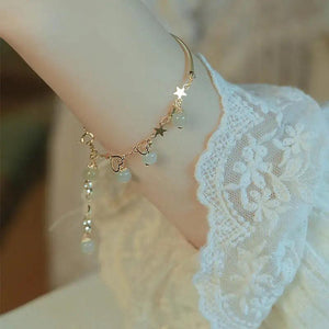Long Chain Round Bead Charm Bracelet for Women - Party Jewelry Gift