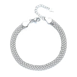 Silver Weave Width Bracelet Retro Jewelry For Women Men Party Adjustable