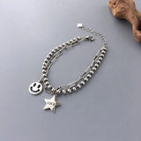 Luck Star Smiling Face Bracelet for Women Vintage Fine Jewelry