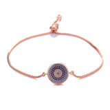 Rhinestone Evil Eye Bracelet for Women - Adjustable Charm Jewelry